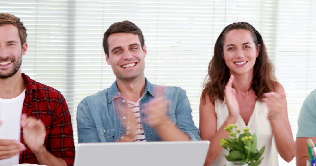 Team Members Applauding During Office Meeting - Free Images, Stock Photos and Pictures on Pikwizard.com