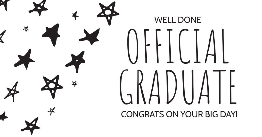 Graduation celebration card with star design