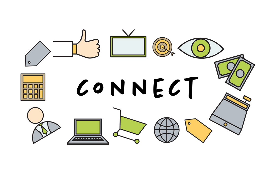 Transparent Digital Connection Illustrati Interactive Icons