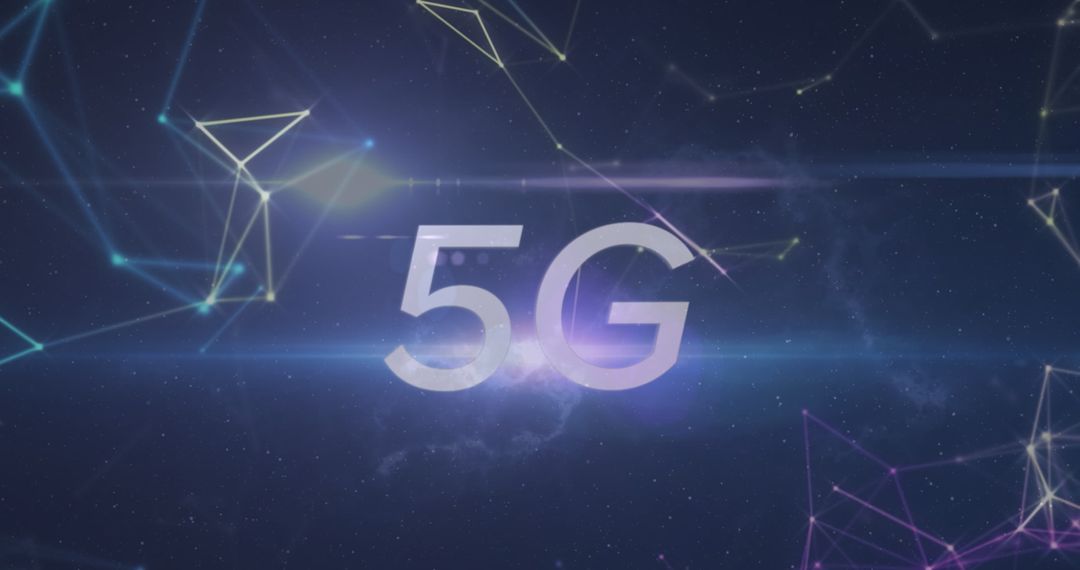 5G Technology Concept with Network Connections and Light Effects