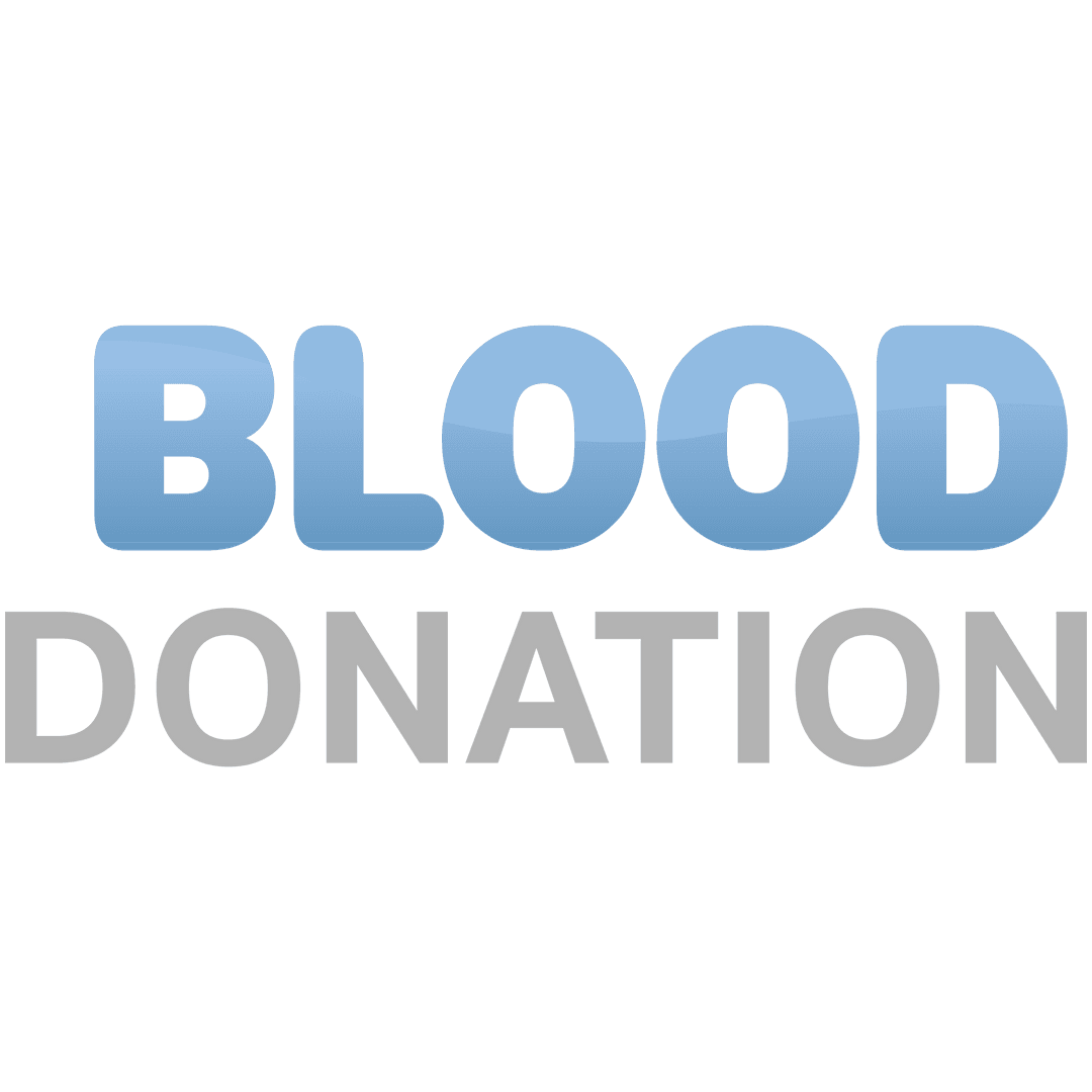 Blood Donation Text on Transparent Background