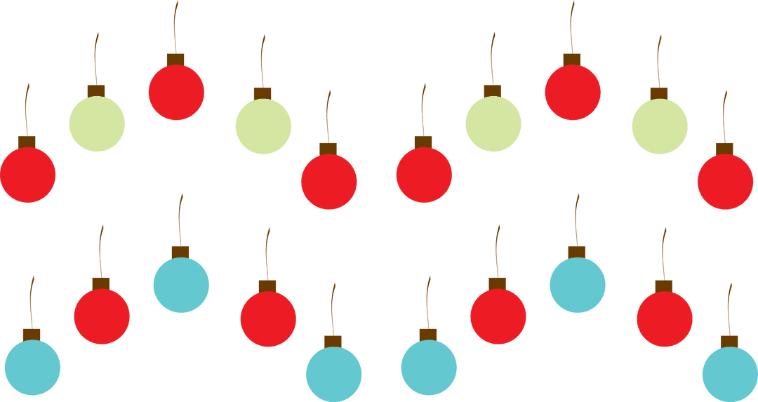 Festive Christmas Ornament Pattern on Transparent Background