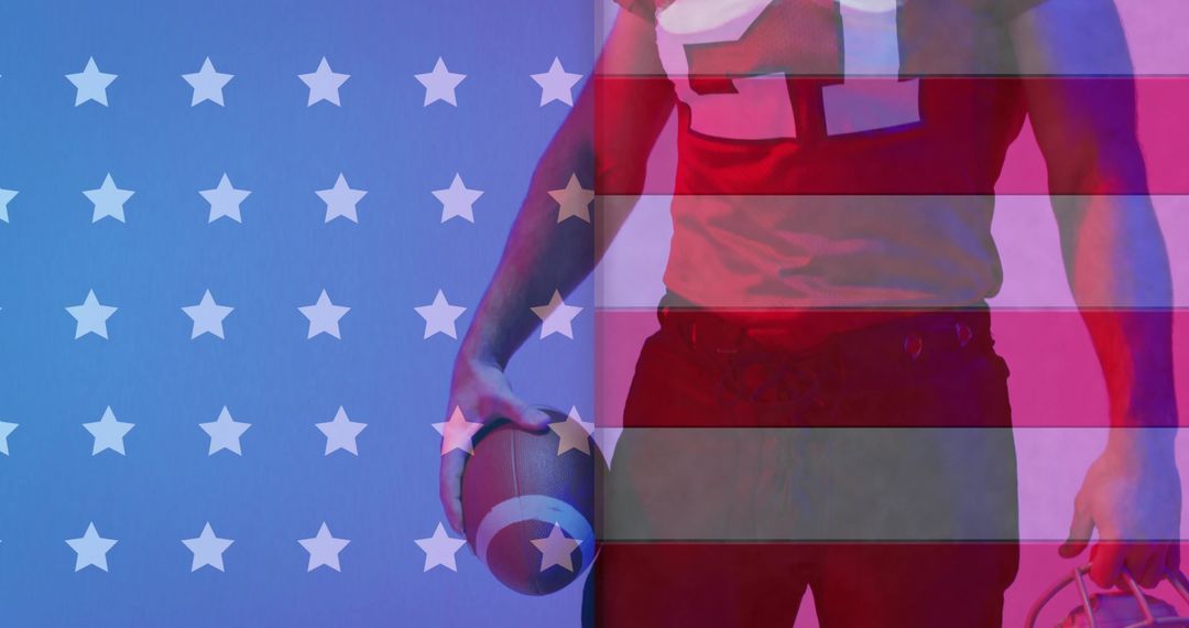 African American Football Player with Blended USA Flag - Free Images, Stock Photos and Pictures on Pikwizard.com