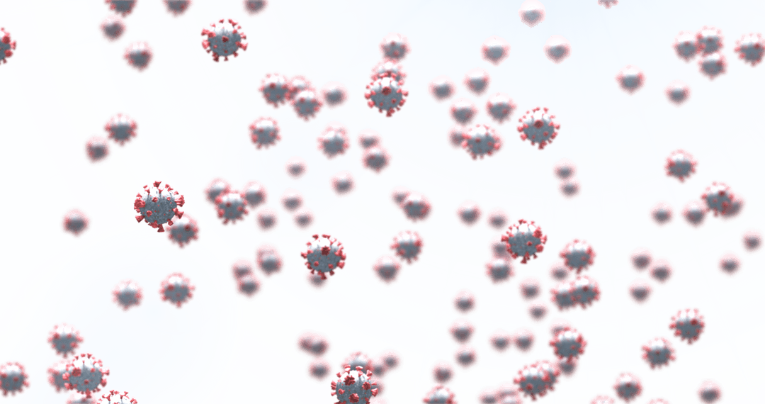 Transparent Covid-19 Cells Floating on Light Background