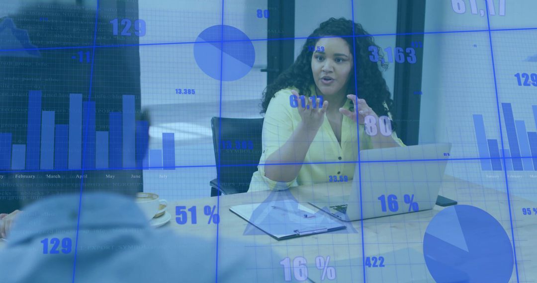 Corporate Team Meeting Discussing Data Analytics and Strategy