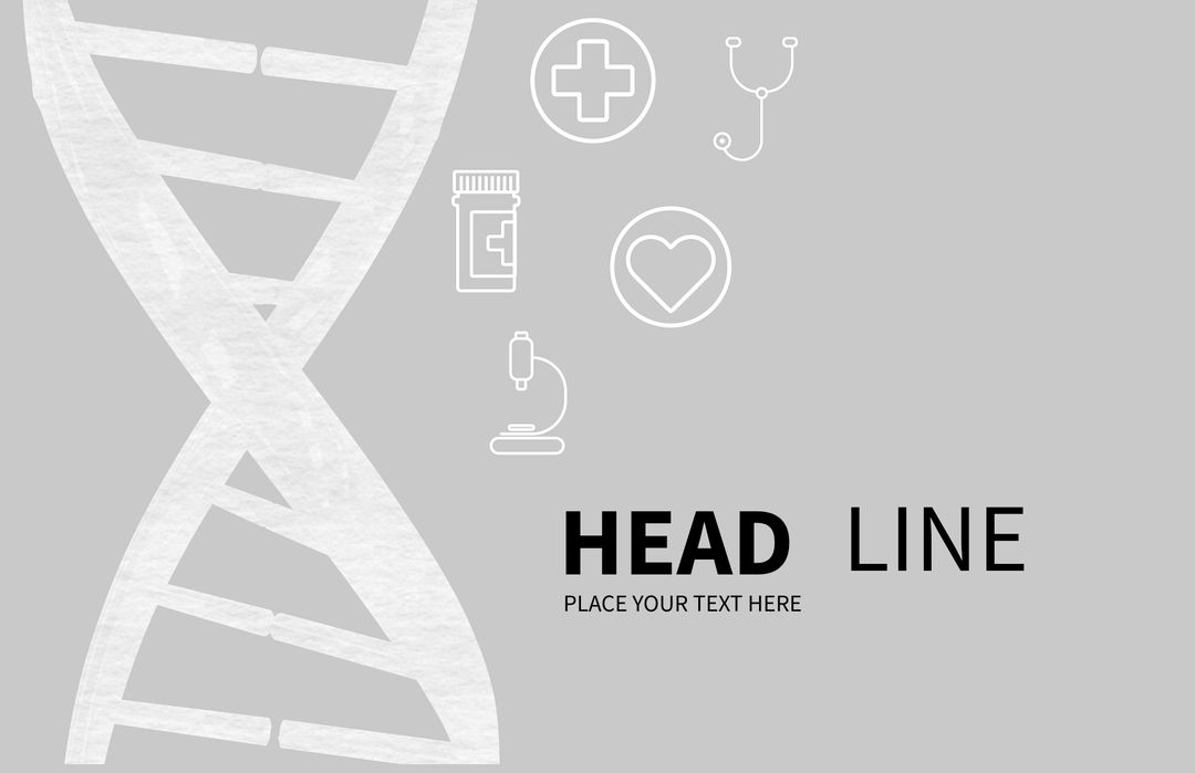 Healthcare Promotion with DNA Helix and Vector Icons Template