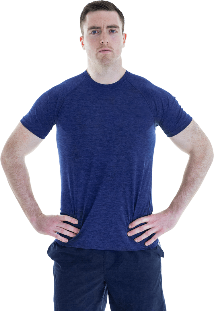 Transparent Athletic Man Standing with Hands on Hips