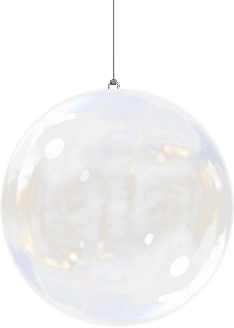 Clear Glass Christmas Bauble with Transparent Background