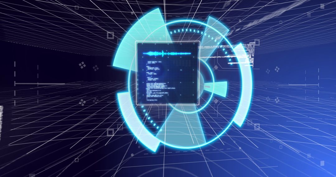 Digital Interface with Futuristic Data Scanning Overlay