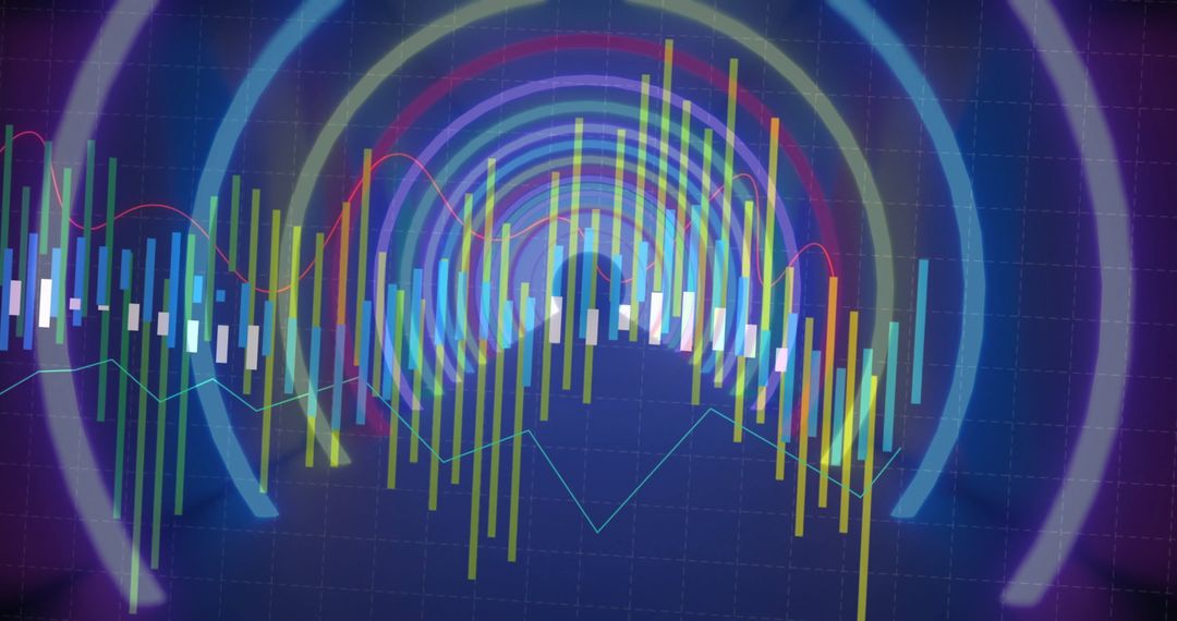 Futuristic Digital Data Analytics Visualization in Neon Design