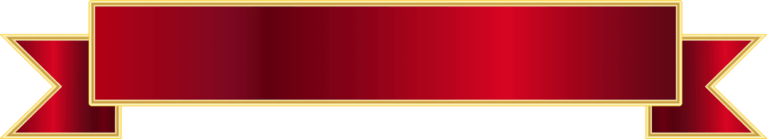 Transparent Decorative Red Banner with Copy Space for Text