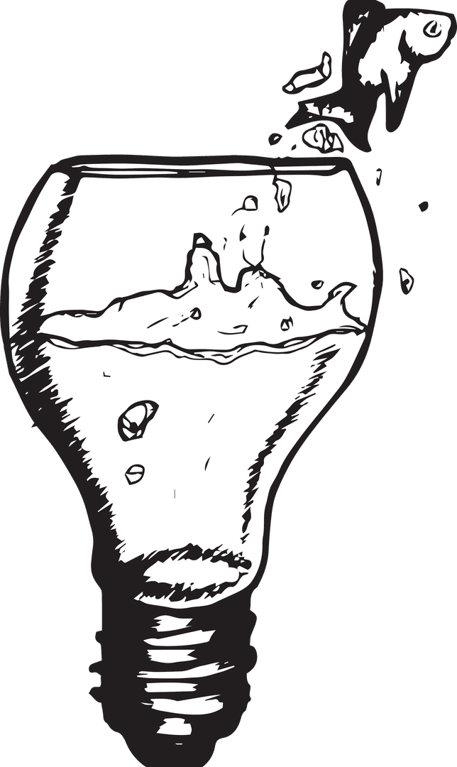 Creative Transparent Lightbulb with Swimming Fish Concept