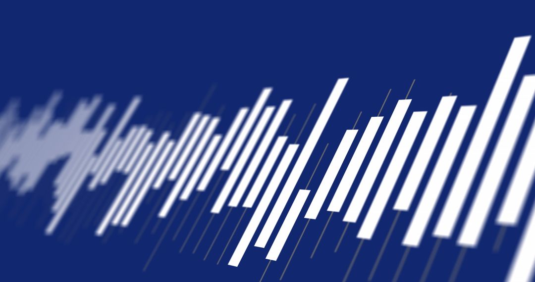 Abstract Digital Soundwave Graph on Blue Background