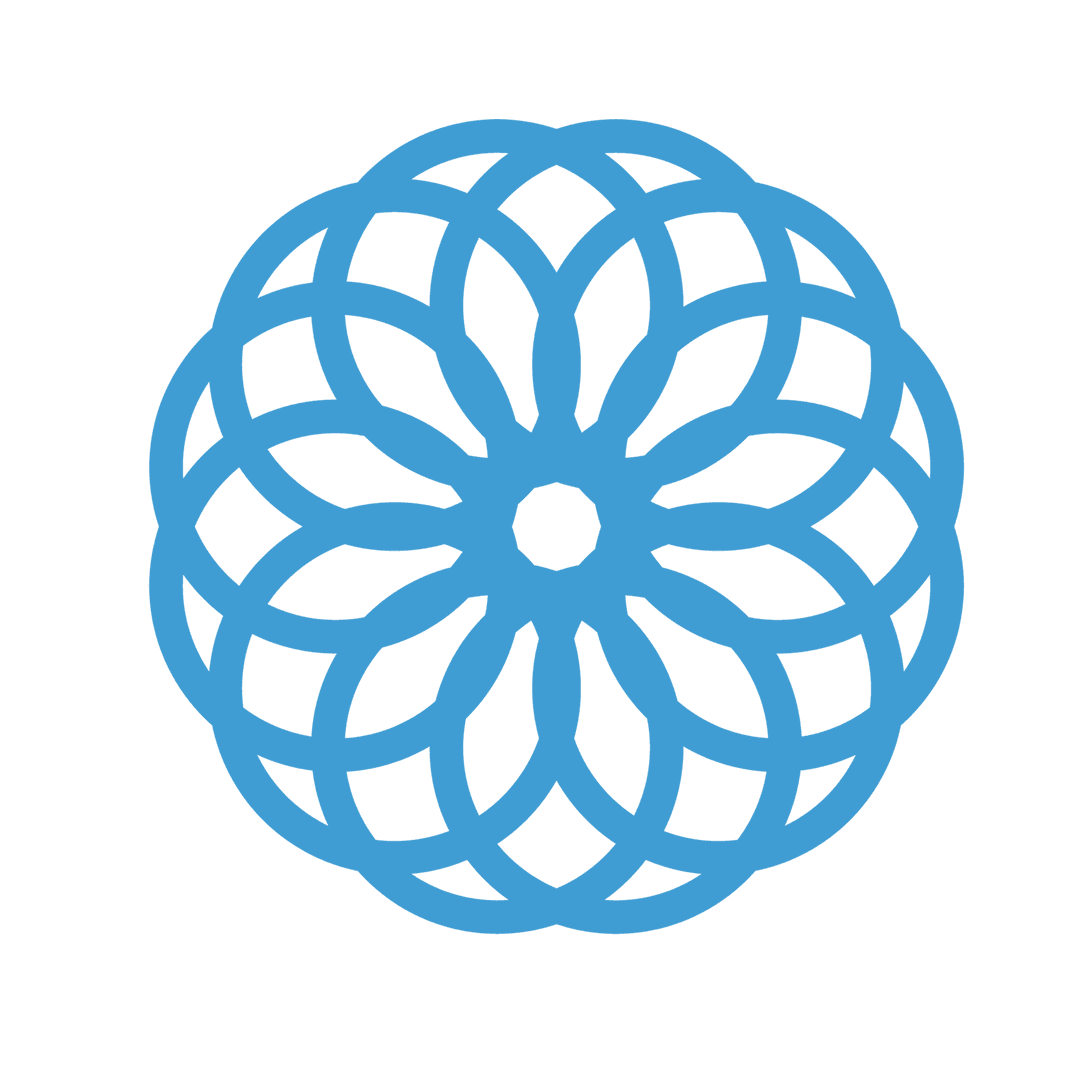 Intricate Blue Abstract Circular Pattern on Transparent Background