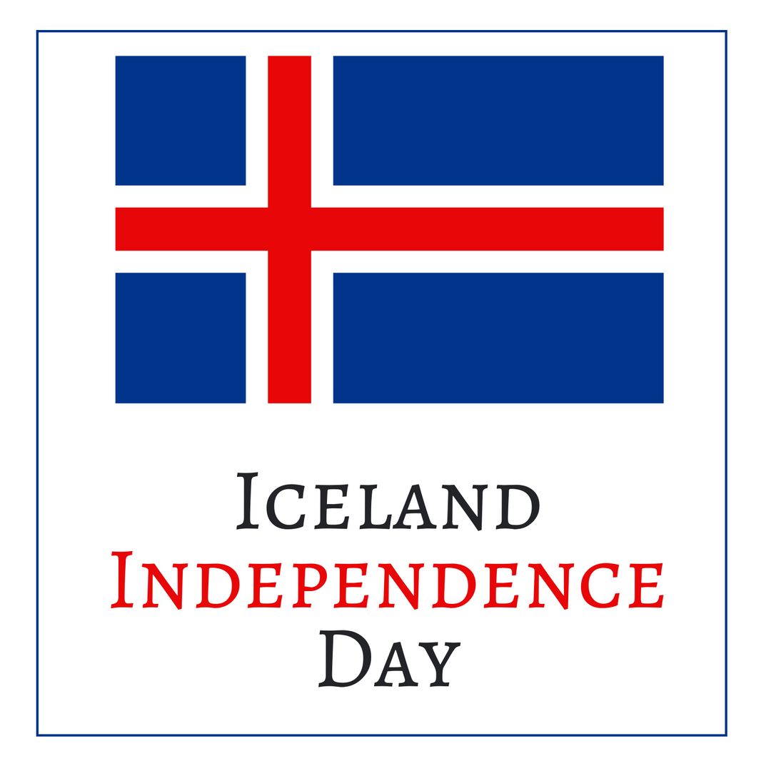 Iceland Independence Day Celebration Banner with National Flag