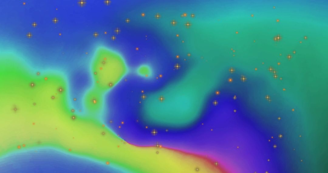 Abstract Vivid Cosmic Waves with Sparkling Stars