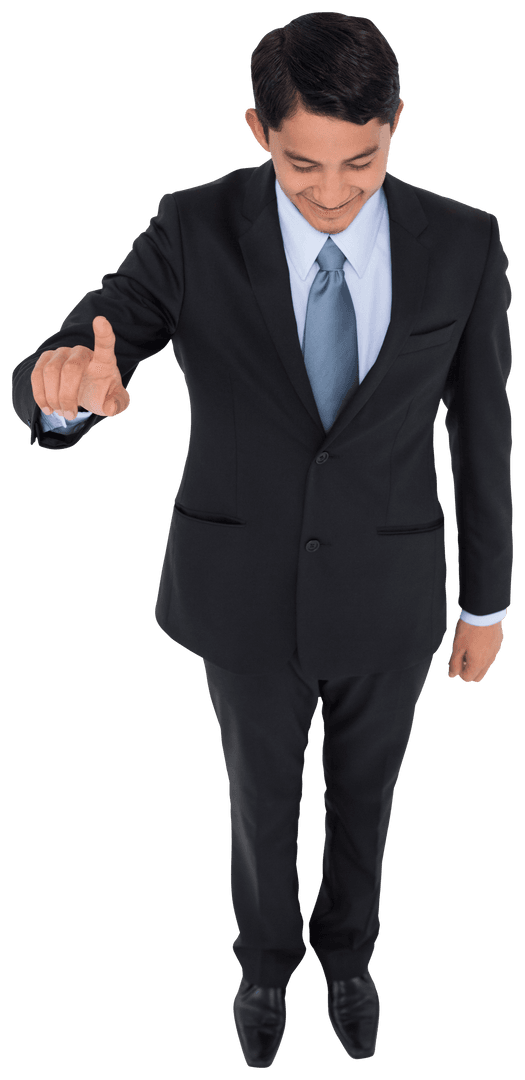 Transparent Background of Businessman Reaching Idea