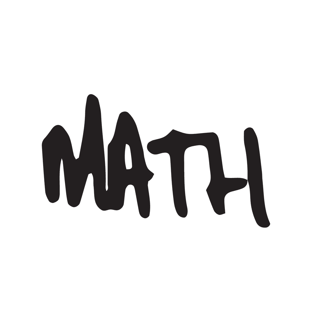 Transparent Black MATH Text Illustration on Clear Background