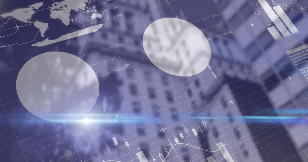 Futuristic Financial Graphs with Abstract Technology Overlay