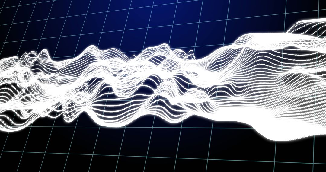 Digital wave pattern above grid background in technology concept