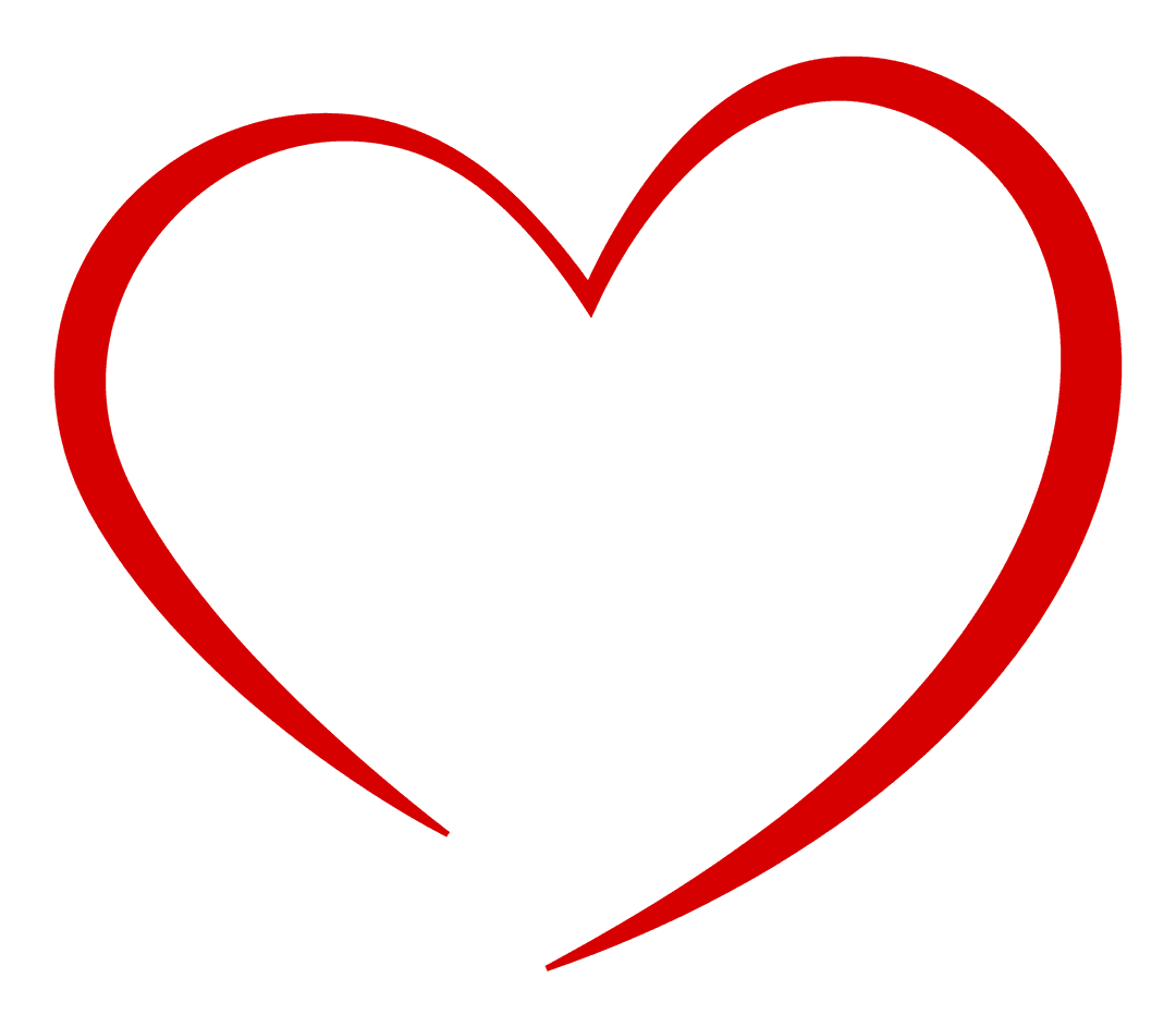 Minimalist Red Heart Icon on Transparent Background Graphic