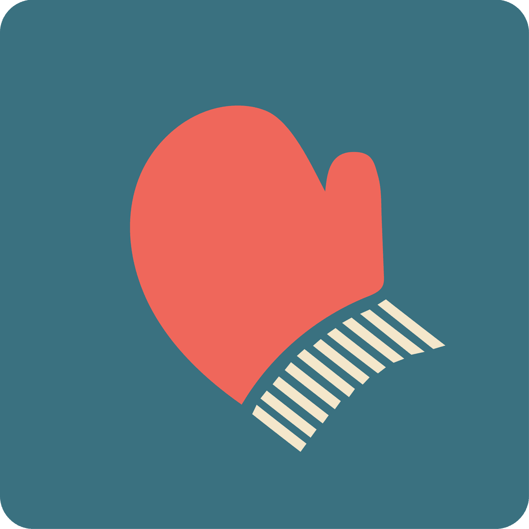 Winter Glove Icon on Transparent Background