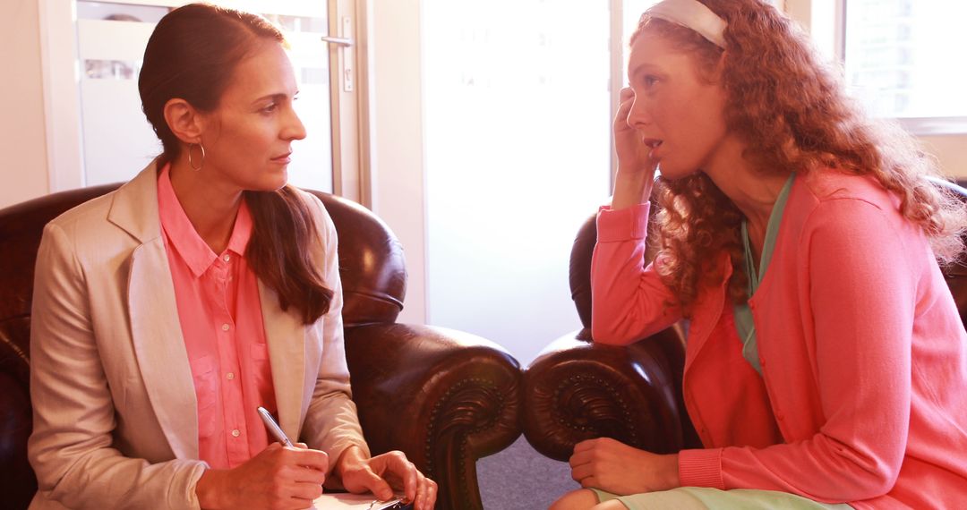 Female therapist listening to patient in counseling session - Free Images, Stock Photos and Pictures on Pikwizard.com