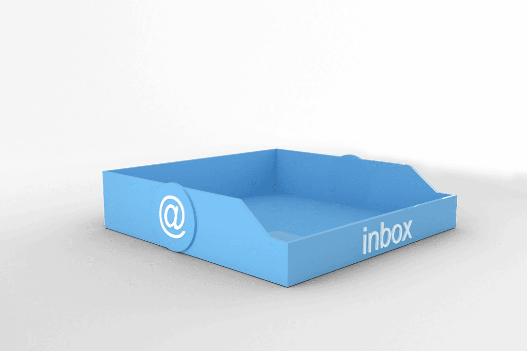 Blue Inbox Icon Tray on Transparent Background