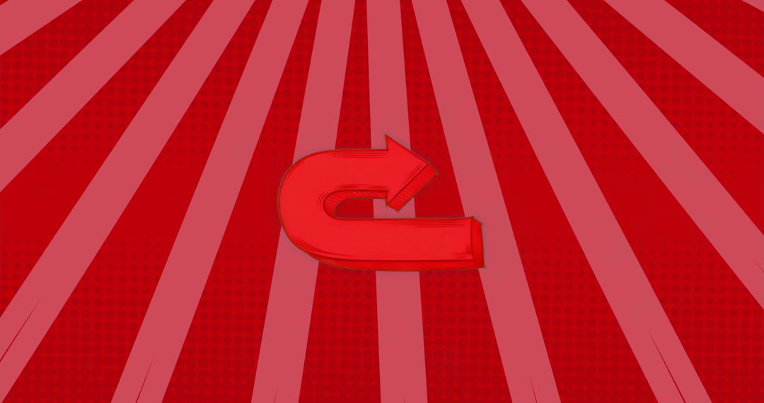 Dynamic Red Arrow on Vibrant Burst Background