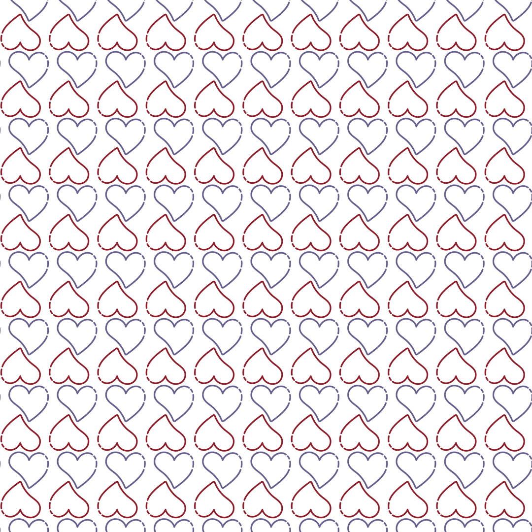 Transparent Pattern of Red and Blue Hearts for Valentine's Day Celebration