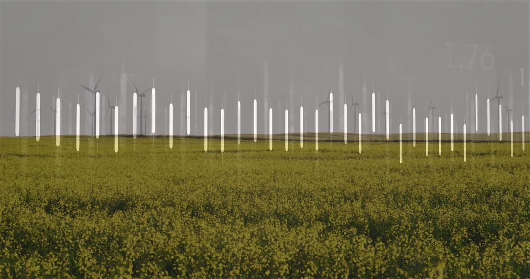 Sustainable Agriculture with Wind Turbines and Modern Graphics