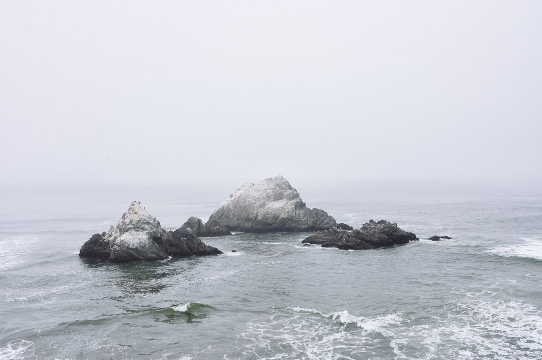 Rock Formations in Foggy Ocean - Free Images, Stock Photos and Pictures on Pikwizard.com