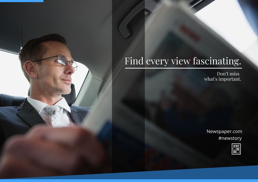 Businessman Reading Newspaper Depicting Informed Decision-Making