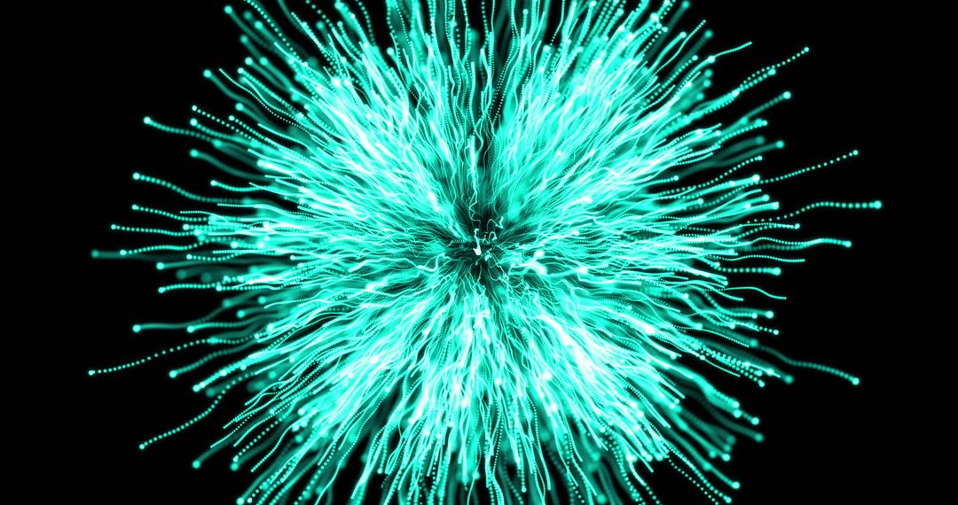 Glowing Green Light Burst on Dark Background