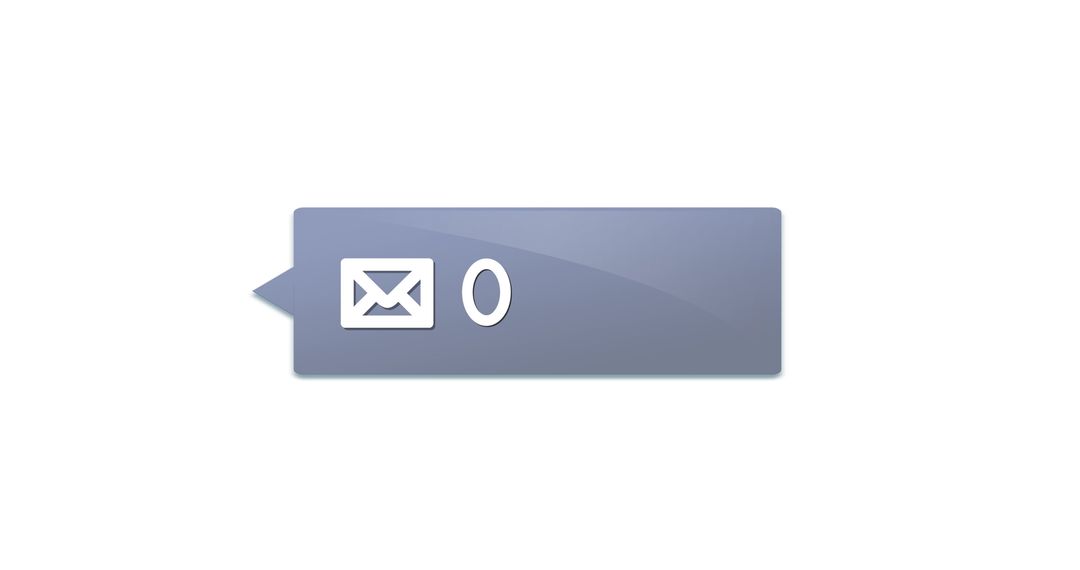 Digital Notification Icon Signifying Zero Messages