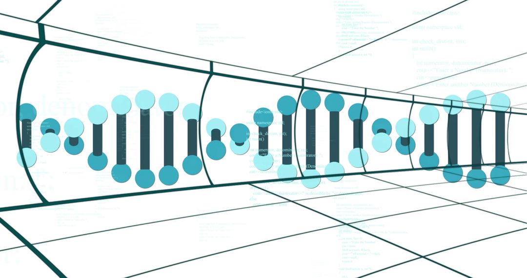 Dna double helix with binary code for genetic data analysis