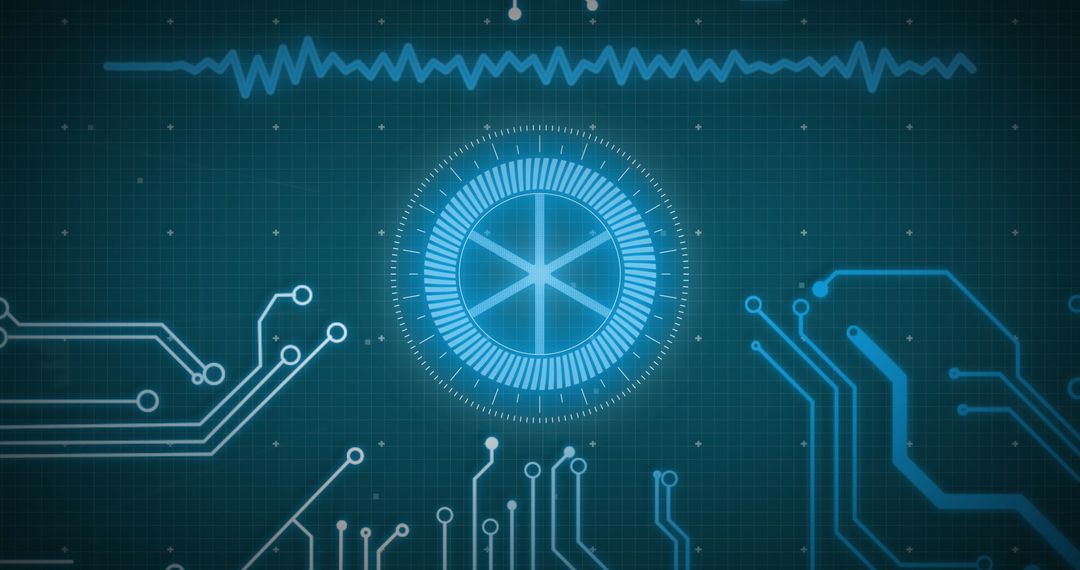 Digital Interface with Data Processing and Circuit Patterns - Free Images, Stock Photos and Pictures on Pikwizard.com