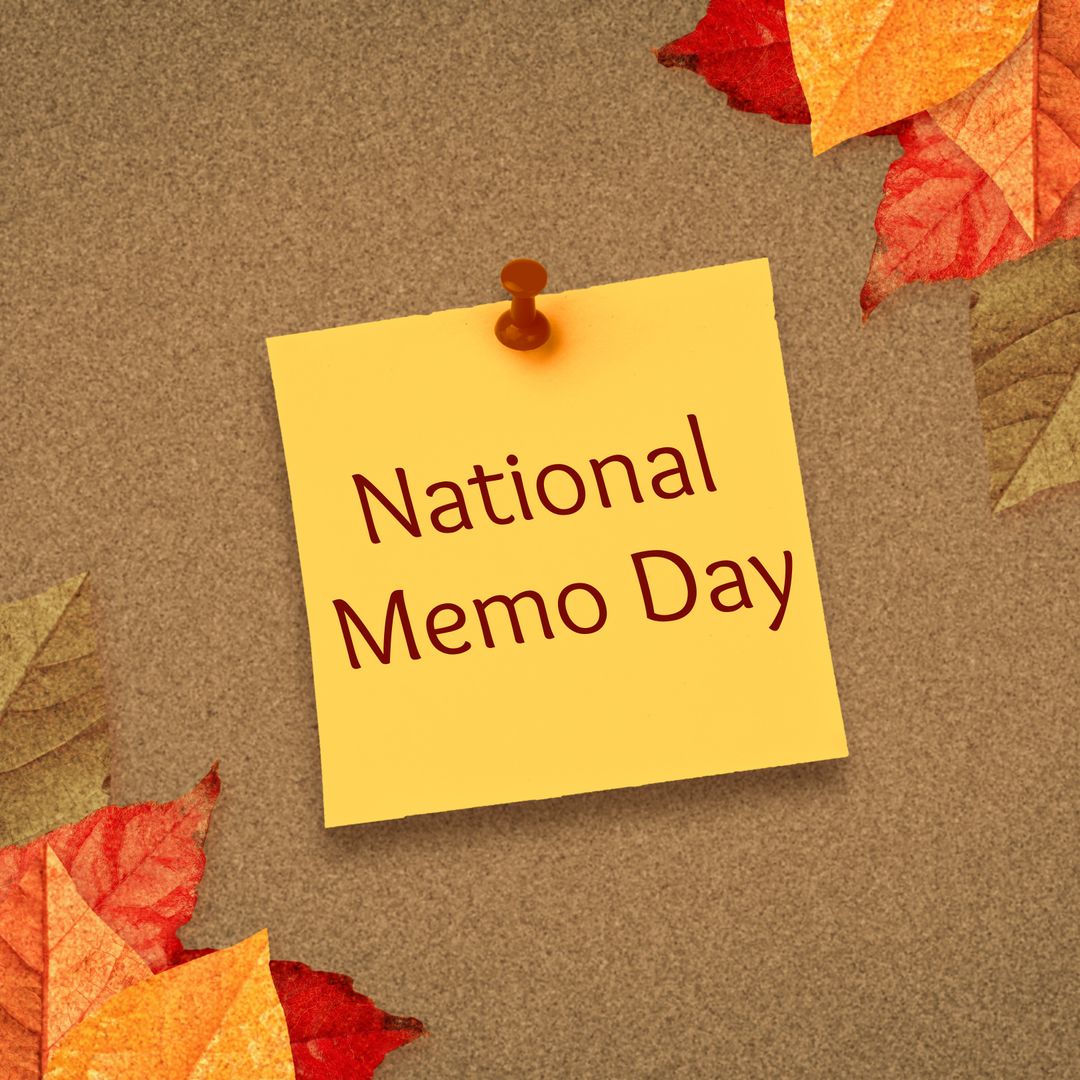 National Memo Day Reminder on Autumn Bulletin Board