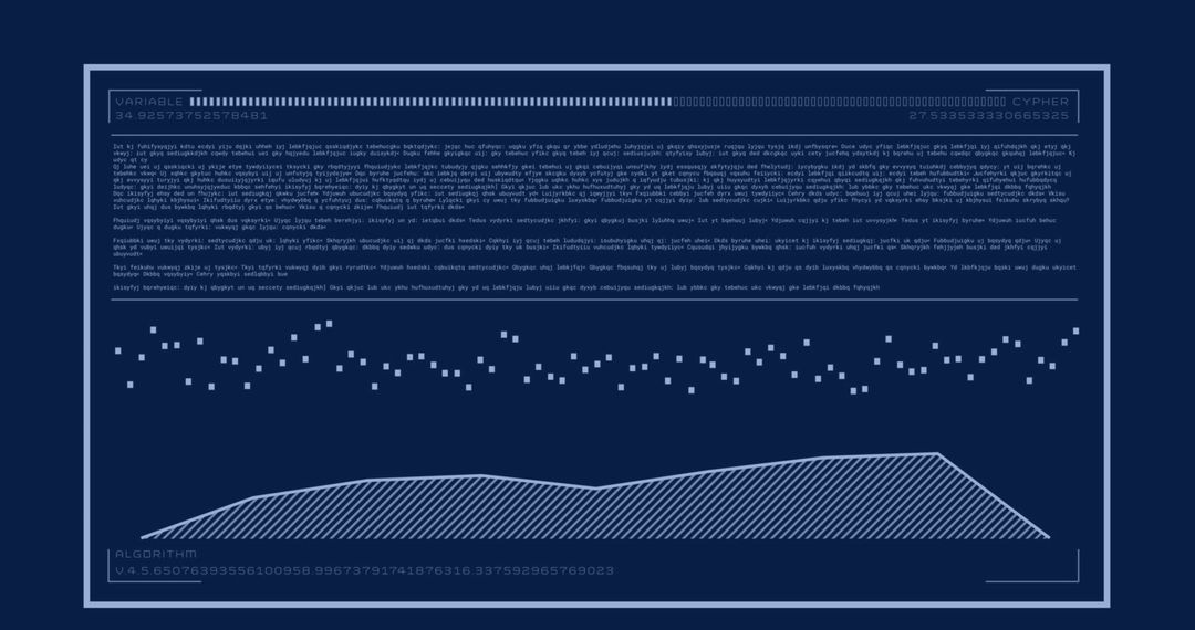 Digital Financial Data Processing on Blue Background