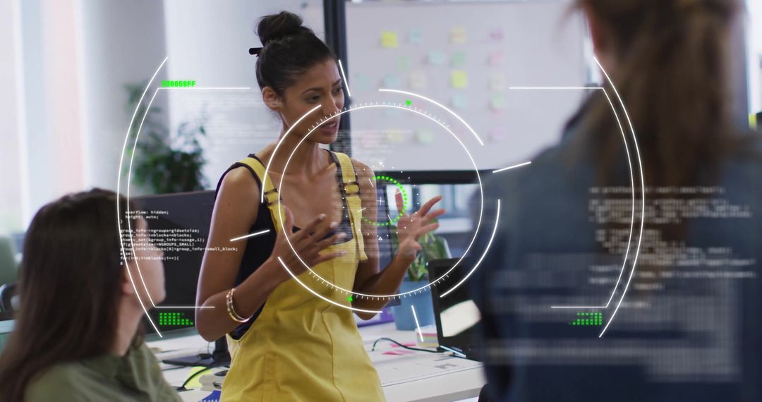 Digital Interface Over Workplace Brainstorming Session