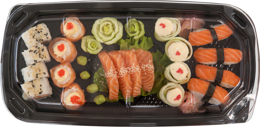 High Angle View of Packed Transparent Delicately Arranged Japanese Food - Download Free Stock Images Pikwizard.com