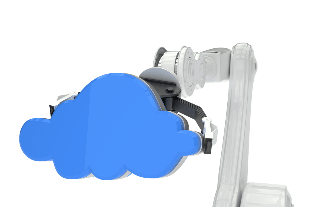 Transparent Robotics Arm Holding Cloud Web Icon