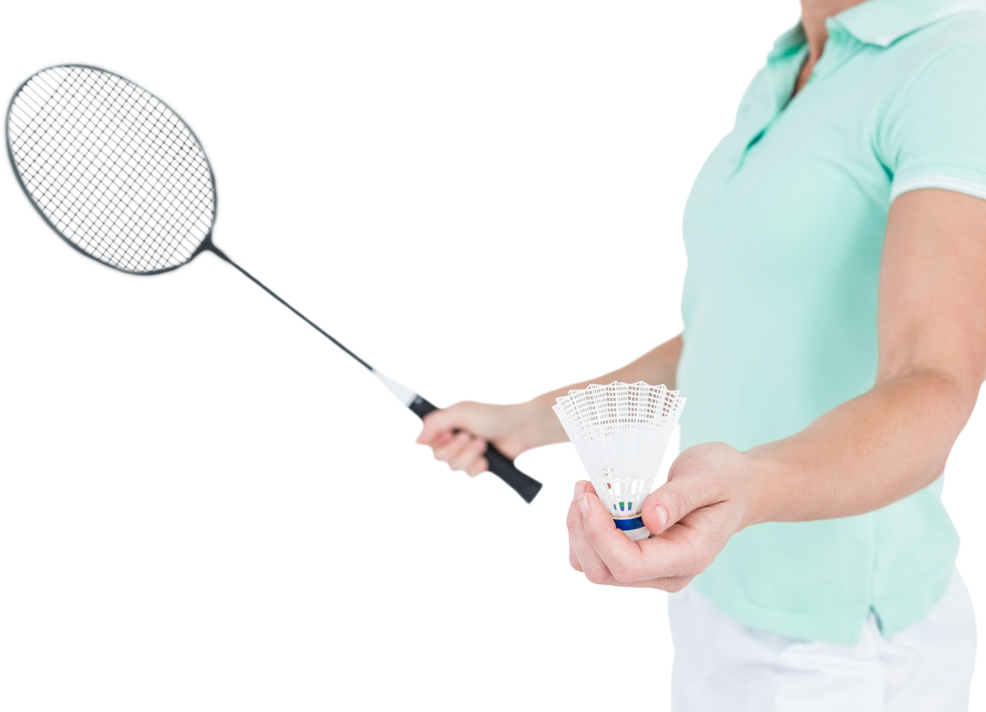 Transparent View of Athlete Hand Holding Badminton Racket and Shuttlecock - Download Free Stock Images Pikwizard.com