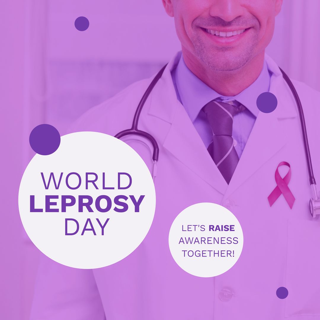 World Leprosy Day Awareness Poster with Doctor and Text