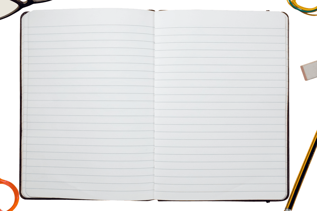 Open Notebook Isolated with Copy Space on Transparent Background - Download Free Stock Images Pikwizard.com