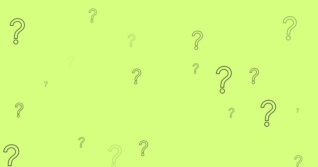 Seamless Green Background with Scattered Question Marks