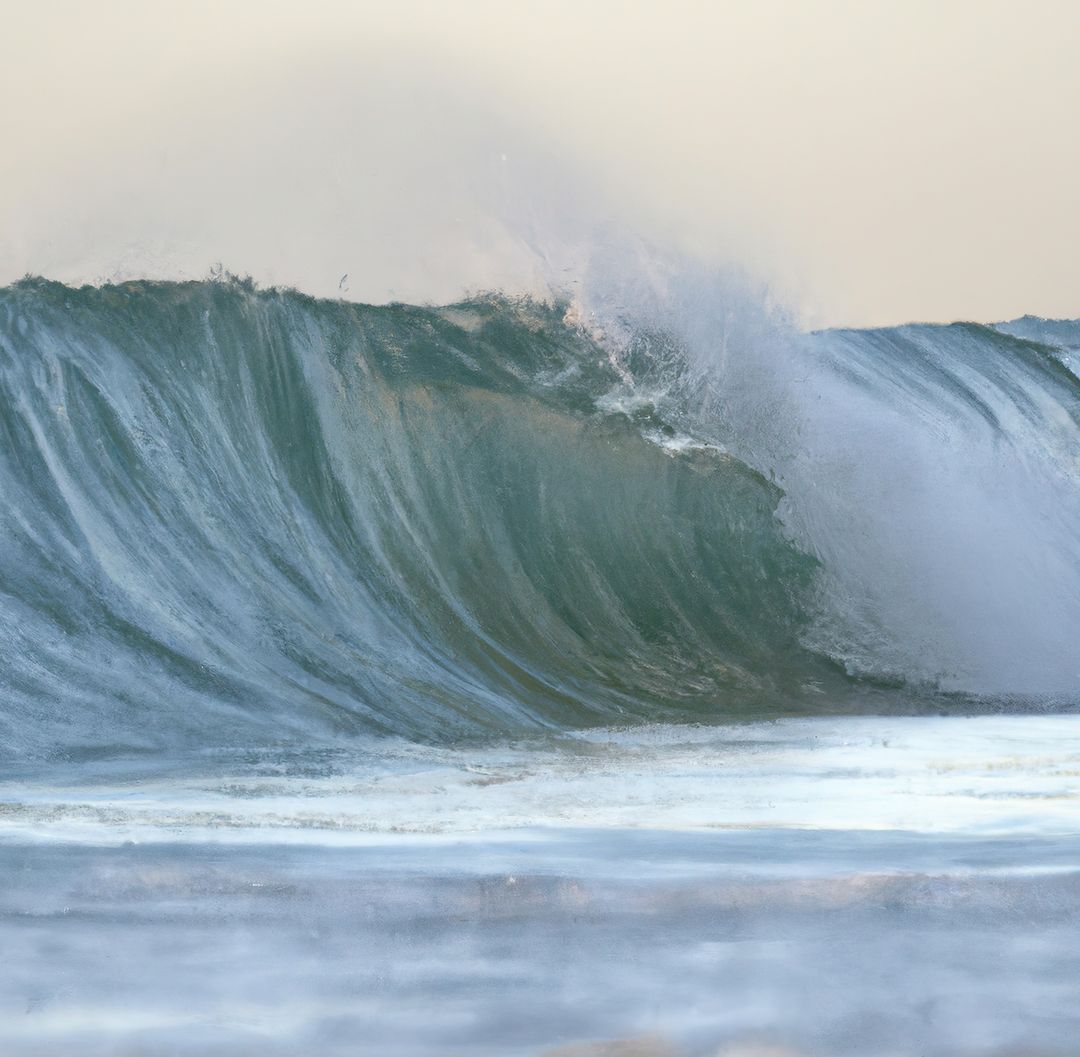 Powerful Ocean Wave Crashing at Sunset - Free Images, Stock Photos and Pictures on Pikwizard.com