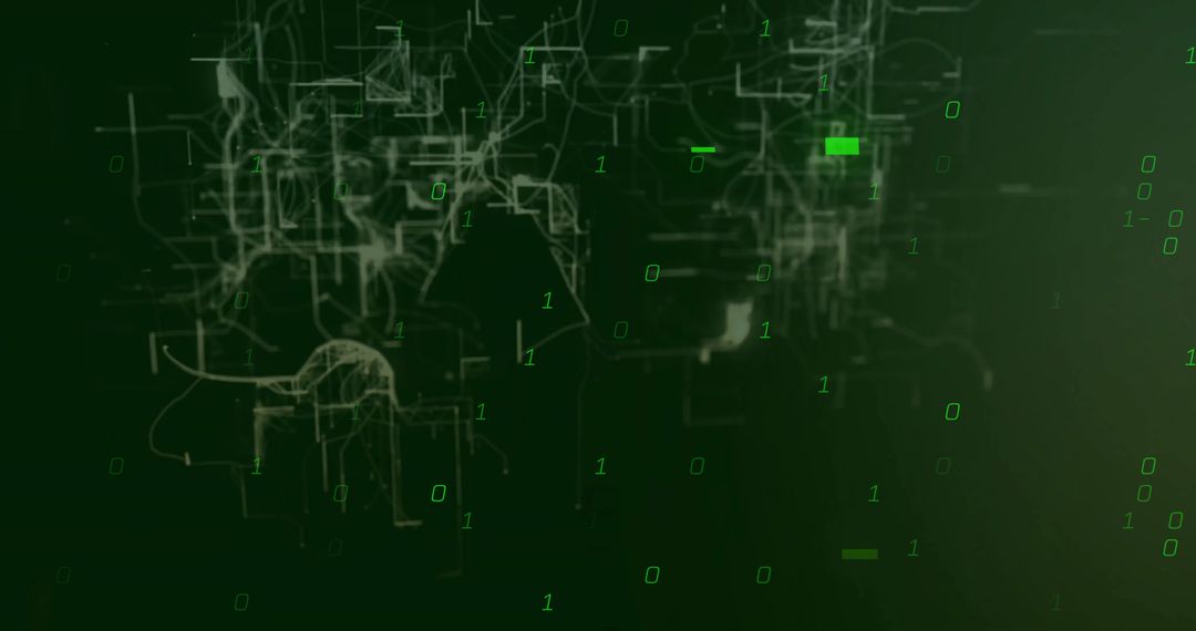 Futuristic Digital Network with Binary Data Highlights