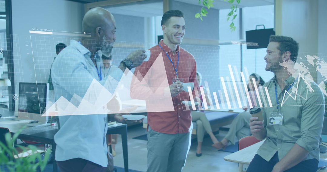 Diverse Professionals Discussing Data in Modern Office