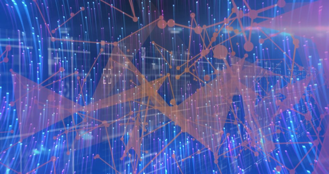 Abstract Light Trails and Data Network Background